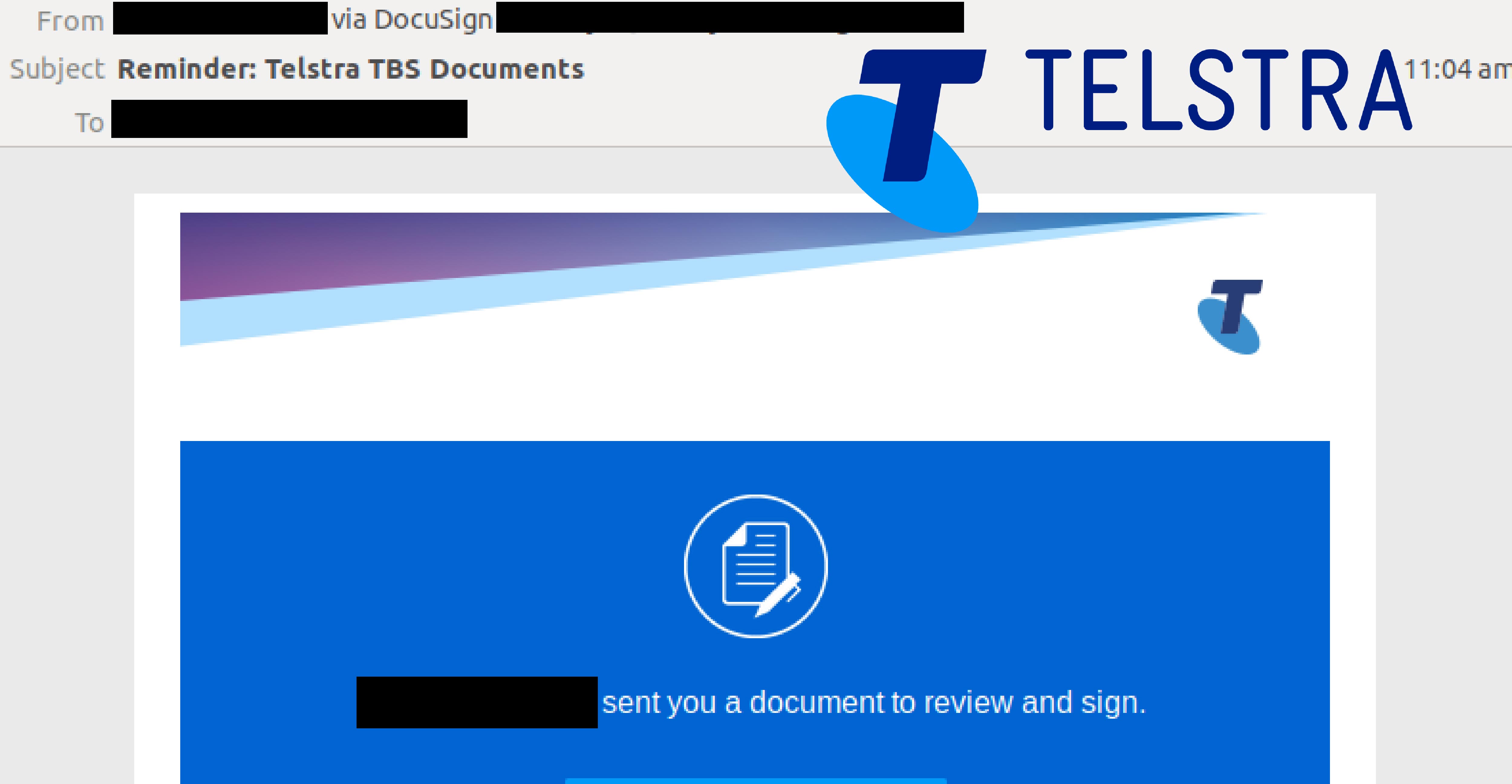 Cybercriminals Brandjack Both Telstra And DocuSign Circulate Email Scam